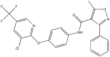 N-(4-{[3-chloro-5-(trifluoromethyl)-2-pyridinyl]oxy}phenyl)-5-methyl-3-phenyl-4-isoxazolecarboxamide Struktur