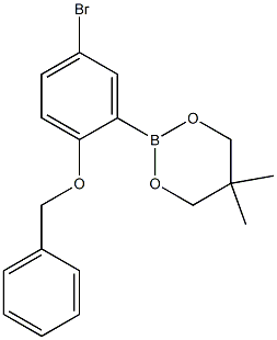 2-(2-Benzyloxy-5-bromophenyl)-5,5-dimethyl-1,3,2-dioxaborinane Struktur