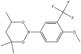 2-[4-Methoxy-3-(trifluoromethyl)phenyl]-4,4,6-trimethyl-1,3,2-dioxaborinane Struktur