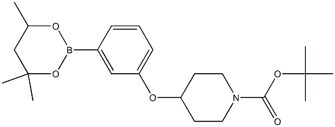 tert-Butyl 4-[3-(4,4,6-trimethyl-1,3,2-dioxaborinan-2-yl)phenoxy]piperidine-1-carboxylate Struktur