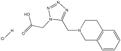 [5-(3,4-dihydroisoquinolin-2(1H)-ylmethyl)-1H-tetrazol-1-yl]acetic acid hydrochloride Struktur