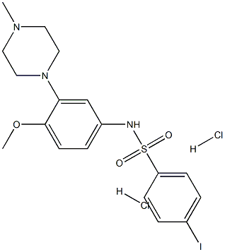 4-Iodo-N-[4-methoxy-3-(4-methyl-1-piperazinyl)phenyl]benzenesulfonamide dihydrochloride Struktur