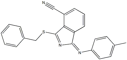 4-Cyano-3-benzylthio-1-(4-methylphenylimino)-1H-isoindole Struktur