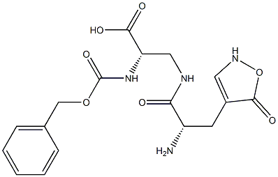 (S)-3-[[(S)-2-Amino-3-[(2,5-dihydro-5-oxoisoxazol)-4-yl]propanoyl]amino]-2-[(benzyloxycarbonyl)amino]propanoic acid Struktur