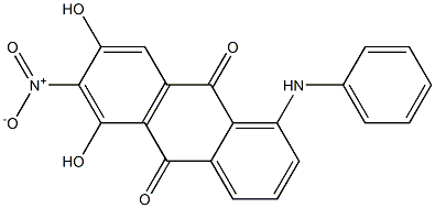 1-Anilino-5,7-dihydroxy-6-nitroanthraquinone Struktur