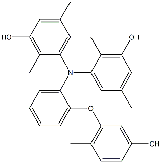 N,N-Bis(3-hydroxy-2,5-dimethylphenyl)-2-(3-hydroxy-6-methylphenoxy)benzenamine Struktur