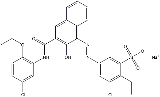 3-Chloro-2-ethyl-5-[[3-[[(3-chloro-6-ethoxyphenyl)amino]carbonyl]-2-hydroxy-1-naphtyl]azo]benzenesulfonic acid sodium salt Struktur