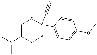 5-(Dimethylamino)-2-[4-methoxyphenyl]-1,3-dithiane-2-carbonitrile Struktur