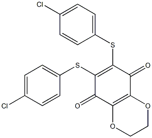 2,3-Dihydro-6,7-bis(4-chlorophenylthio)-1,4-benzodioxin-5,8-dione Struktur