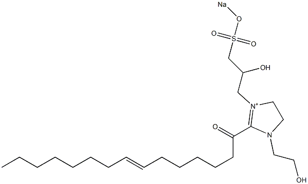 1-(2-Hydroxyethyl)-3-[2-hydroxy-3-(sodiooxysulfonyl)propyl]-2-(7-pentadecenoyl)-2-imidazoline-3-ium Struktur