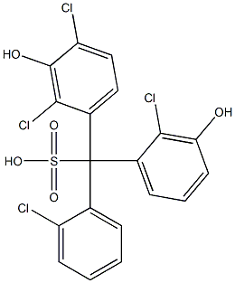 (2-Chlorophenyl)(2-chloro-3-hydroxyphenyl)(2,4-dichloro-3-hydroxyphenyl)methanesulfonic acid Struktur