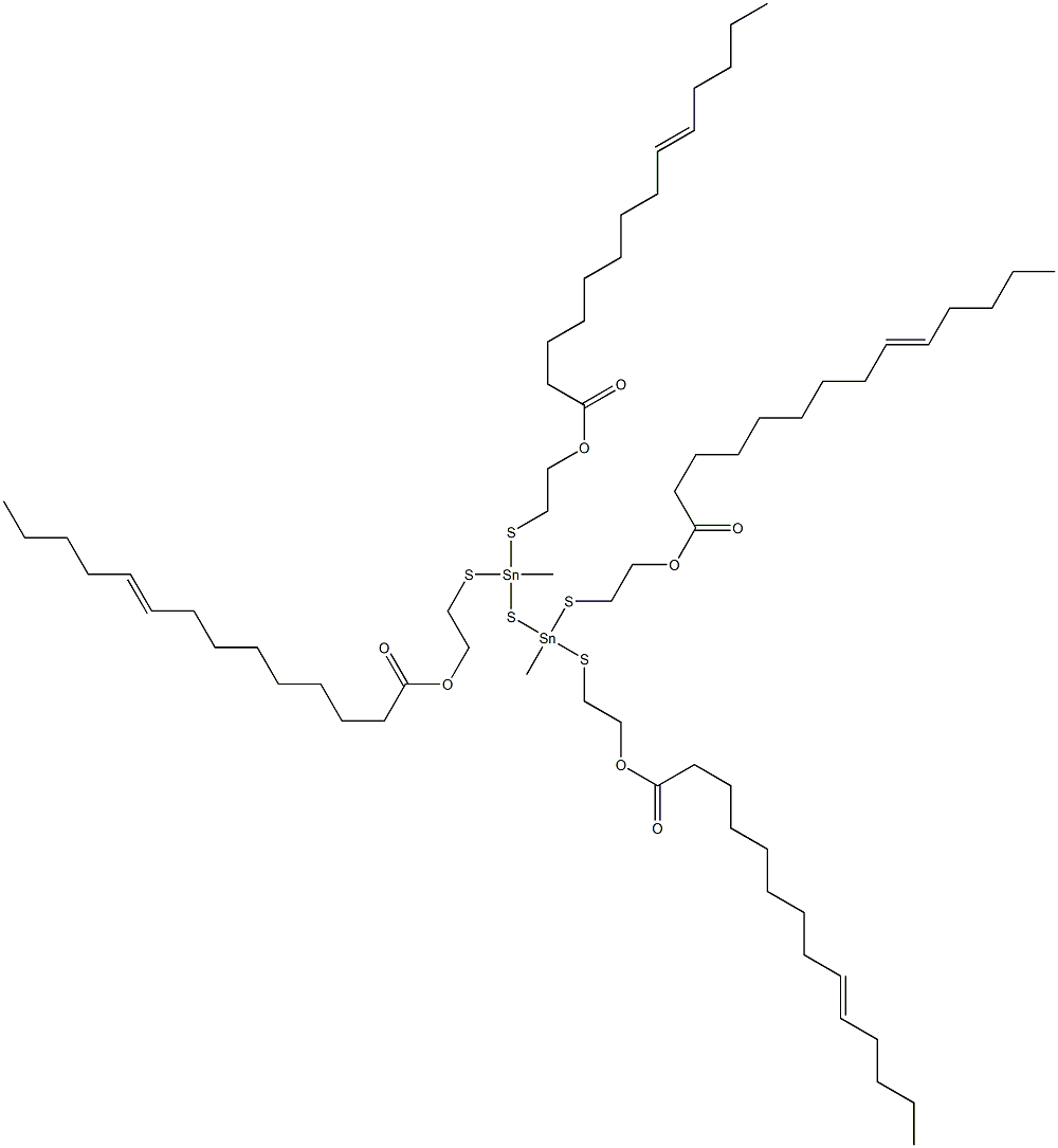 Bis[methylbis[[2-(8-tridecenylcarbonyloxy)ethyl]thio]stannyl] sulfide Struktur