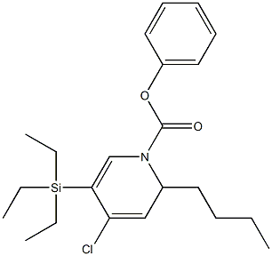 4-Chloro-1,2-dihydro-2-butyl-5-(triethylsilyl)pyridine-1-carboxylic acid phenyl ester Struktur