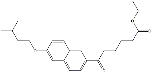 6-Oxo-6-[6-(3-methylbutoxy)-2-naphtyl]hexanoic acid ethyl ester Struktur