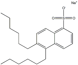 5,6-Dihexyl-1-naphthalenesulfonic acid sodium salt Struktur