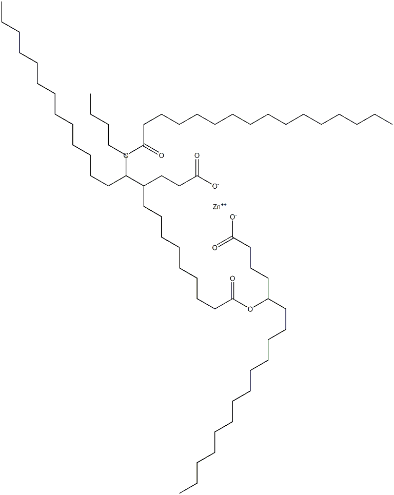 Bis(5-hexadecanoyloxyoctadecanoic acid)zinc salt Struktur