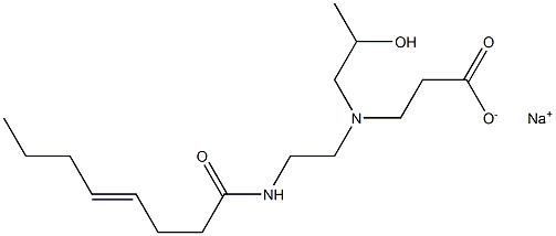 3-[N-(2-Hydroxypropyl)-N-[2-(4-octenoylamino)ethyl]amino]propionic acid sodium salt Struktur