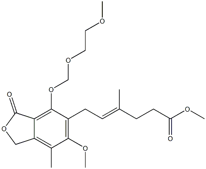 (E)-6-(4-[(2-Methoxyethoxy)methyl]oxy-6-methoxy-7-methyl-3-oxo-5-phthalanyl)-4-methyl-4-hexenoic acid methyl ester Struktur