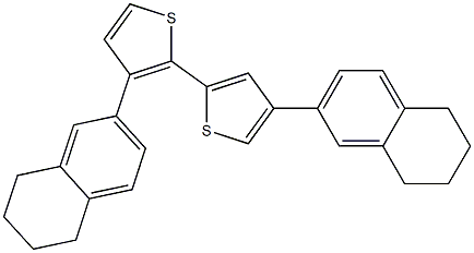 3,4'-Bis[(5,6,7,8-tetrahydronaphthalen)-2-yl]-2,2'-bithiophene Struktur