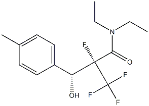 (2R,3R)-N,N-Diethyl-2-fluoro-2-trifluoromethyl-3-hydroxy-3-(4-methylphenyl)propionamide Struktur