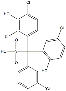 (3-Chlorophenyl)(3-chloro-6-hydroxyphenyl)(2,4-dichloro-3-hydroxyphenyl)methanesulfonic acid Struktur