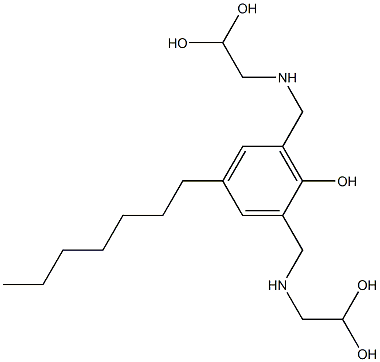 2,6-Bis[[(2,2-dihydroxyethyl)amino]methyl]-4-heptylphenol Struktur