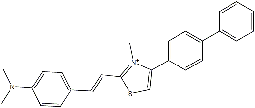 4-(4-Biphenylyl)-2-[p-(dimethylamino)styryl]-3-methylthiazol-3-ium Struktur