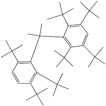 2-(2,3,5,6-Tetra-tert-butylphenyl)-2-(2,3,6-tri-tert-butylphenyl)propane Struktur