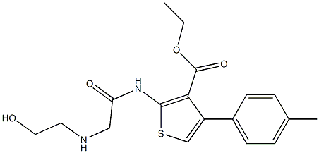 2-[[[(2-Hydroxyethyl)amino]acetyl]amino]-4-(4-methylphenyl)thiophene-3-carboxylic acid ethyl ester Struktur