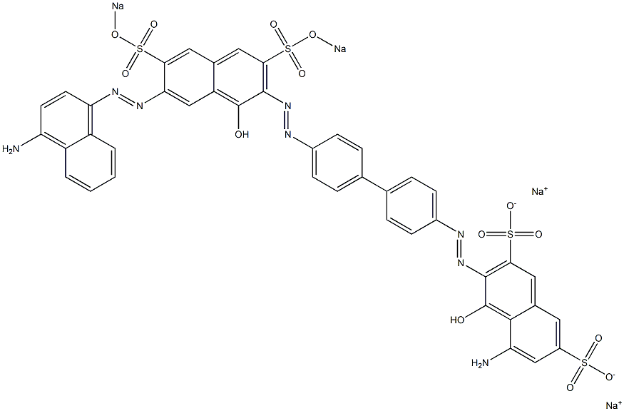 5-Amino-3-[[4'-[[7-[(4-amino-1-naphthalenyl)azo]-1-hydroxy-3,6-bis(sodiosulfo)-2-naphthalenyl]azo]-1,1'-biphenyl-4-yl]azo]-4-hydroxynaphthalene-2,7-disulfonic acid disodium salt Struktur