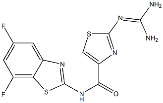 2-(Diaminomethyleneamino)-N-(5,7-difluoro-2-benzothiazolyl)thiazole-4-carboxamide Struktur