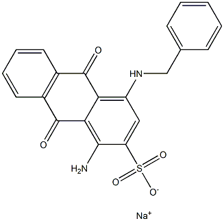 1-Amino-4-(benzylamino)-9,10-dihydro-9,10-dioxoanthracene-2-sulfonic acid sodium salt Struktur