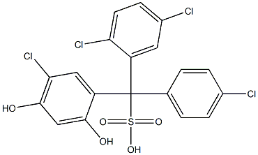 (4-Chlorophenyl)(2,5-dichlorophenyl)(5-chloro-2,4-dihydroxyphenyl)methanesulfonic acid Struktur