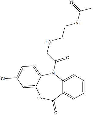 8-Chloro-5-[[[2-(acetylamino)ethyl]amino]acetyl]-5,10-dihydro-11H-dibenzo[b,e][1,4]diazepin-11-one Struktur