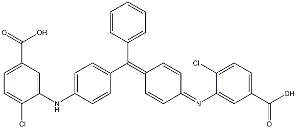 3-[[4-[[4-[(5-Carboxy-2-chlorophenyl)amino]phenyl]phenylmethylene]-2,5-cyclohexadien-1-ylidene]amino]-4-chlorobenzoic acid Struktur