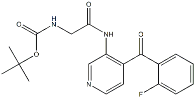 4-(2-Fluorobenzoyl)-3-[[[[(tert-butyloxy)carbonyl]amino]acetyl]amino]pyridine Struktur