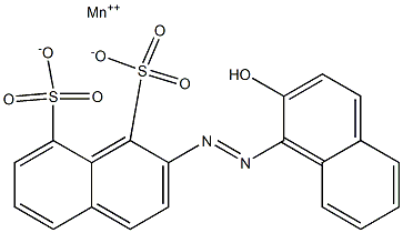 2-[(2-Hydroxy-1-naphtyl)azo]-1,8-naphthalenedisulfonic acid manganese(II) salt Struktur