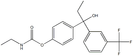 1-(3-Trifluoromethylphenyl)-1-(4-ethylaminocarbonyloxyphenyl)-1-propanol Struktur