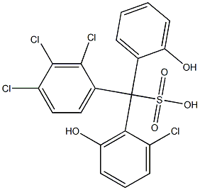 (2-Chloro-6-hydroxyphenyl)(2,3,4-trichlorophenyl)(2-hydroxyphenyl)methanesulfonic acid Struktur