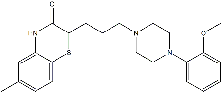 2-[3-[4-(2-Methoxyphenyl)piperazin-1-yl]propyl]-6-methyl-2H-1,4-benzothiazin-3(4H)-one Struktur