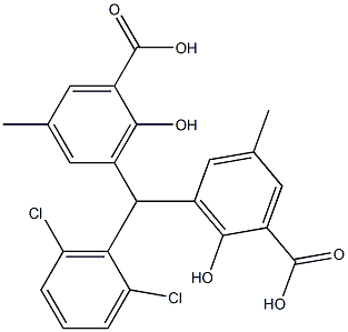 3,3'-(2,6-Dichlorobenzylidene)bis(5-methylsalicylic acid) Struktur