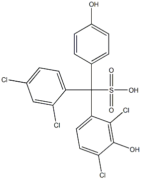 (2,4-Dichlorophenyl)(2,4-dichloro-3-hydroxyphenyl)(4-hydroxyphenyl)methanesulfonic acid Struktur