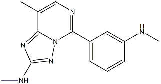 2-Methylamino-5-[3-methylaminophenyl]-8-methyl[1,2,4]triazolo[1,5-c]pyrimidine Struktur