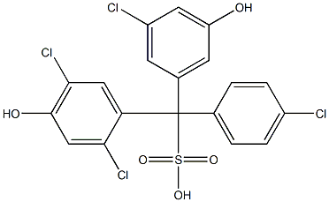 (4-Chlorophenyl)(3-chloro-5-hydroxyphenyl)(2,5-dichloro-4-hydroxyphenyl)methanesulfonic acid Struktur