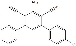 2-Amino-4-(4-chlorophenyl)-6-phenylisophthalonitrile Struktur