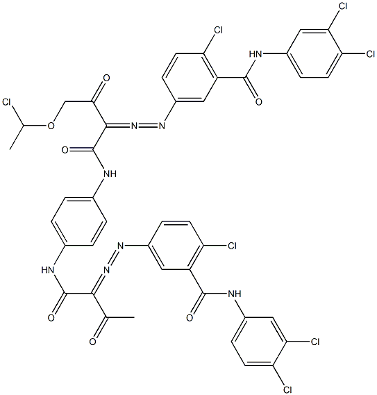 3,3'-[2-[(1-Chloroethyl)oxy]-1,4-phenylenebis[iminocarbonyl(acetylmethylene)azo]]bis[N-(3,4-dichlorophenyl)-6-chlorobenzamide] Struktur