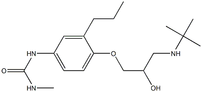 1-Methyl-3-[3-propyl-4-[2-hydroxy-3-[tert-butylamino]propoxy]phenyl]urea Struktur