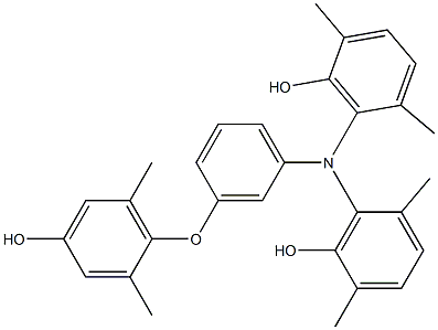 N,N-Bis(6-hydroxy-2,5-dimethylphenyl)-3-(4-hydroxy-2,6-dimethylphenoxy)benzenamine Struktur