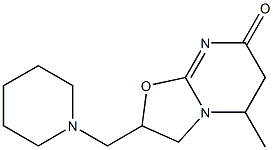 2,3,5,6-Tetrahydro-2-(piperidinomethyl)-5-methyl-7H-oxazolo[3,2-a]pyrimidin-7-one Struktur