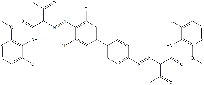 4,4'-Bis[[1-(2,6-dimethoxyphenylamino)-1,3-dioxobutan-2-yl]azo]-3,5-dichloro-1,1'-biphenyl Struktur